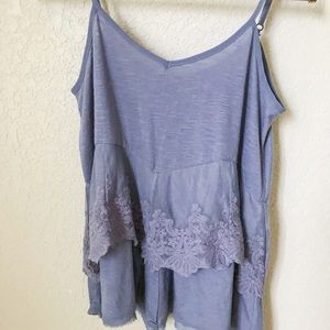 Purple Lace Tank Top